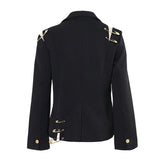 Gold Pins Black Blazer